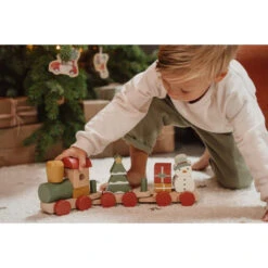 Little Dutch Wooden Stacking Train - Christmas -Little Dutch Shop 0021092 stapeltrein kerst 1000
