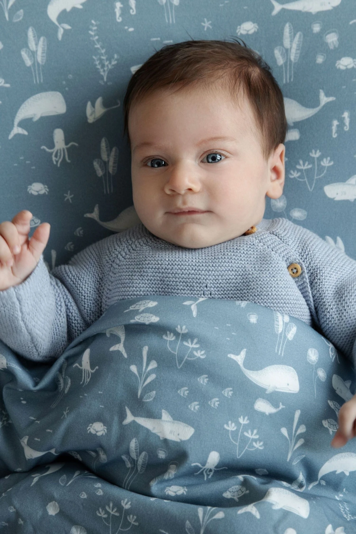 Little Dutch Kids Ocean Blue Cot Fitted Sheet 3 Little Dutch Kids Ocean Blue Cot Fitted Sheet